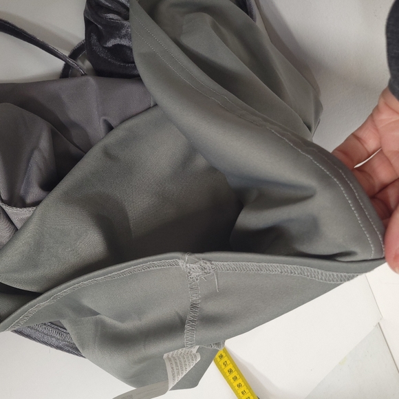 NWT Sweet Look Fashion Velvet Grey self tie mini Dress, sz M - Picture 11 of 12